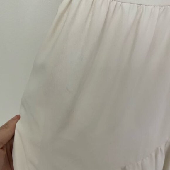 Amanda Uprichard Tiered Sheridan Midi Dress Ruffle Cap Sleeve Size S Cream - Picture 4 of 6